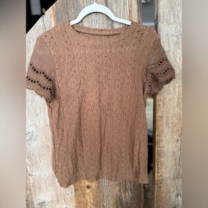Brown Lace Women's Top